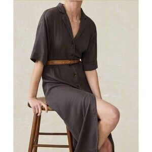 Faherty Topanga Drape Shirtdress Washed Black Size XS EUC